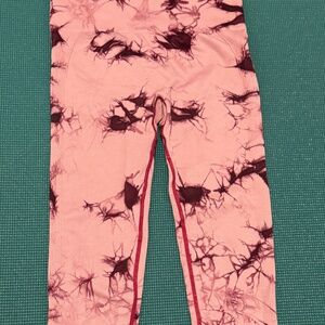 Pink Tie-Dye High-Waisted Leggings